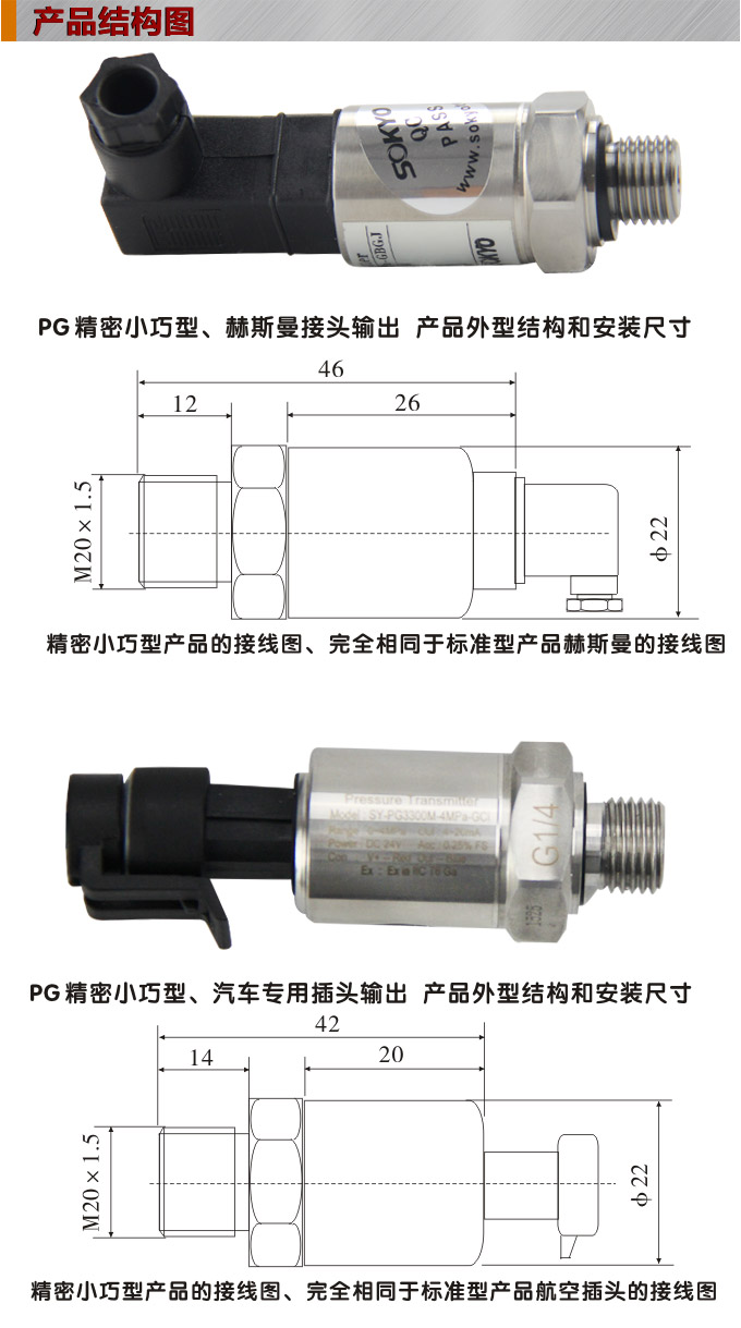 防爆壓力變送器,PG1300M本安精密壓力傳感器結(jié)構(gòu)圖