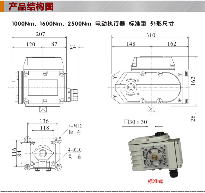 電動(dòng)執(zhí)行器,電動(dòng)頭,YTDG-RS2500電動(dòng)執(zhí)行機(jī)構(gòu)結(jié)構(gòu)圖,標(biāo)準(zhǔn)式