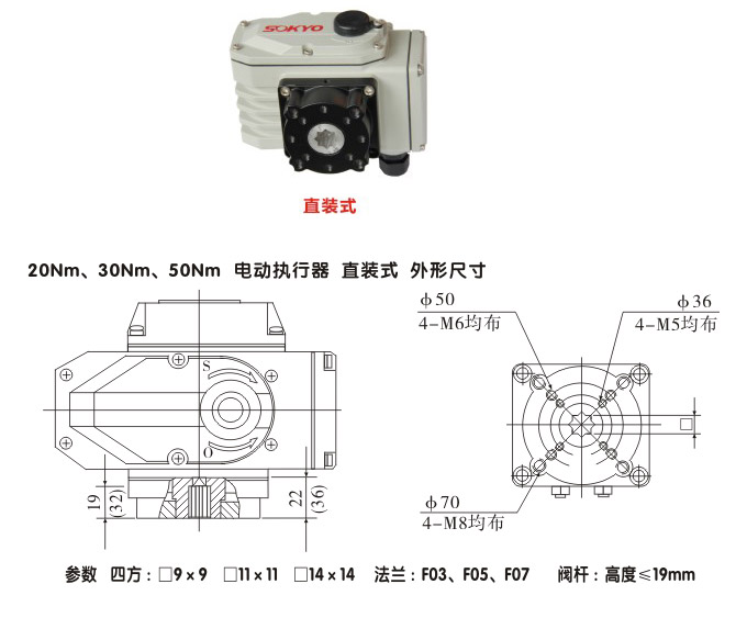 電動執(zhí)行器,電動頭,YTDG-RS50電動執(zhí)行機構結構圖,直裝式