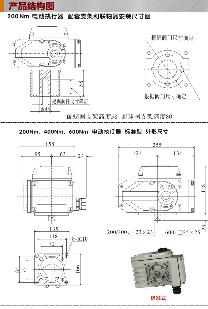 電動執(zhí)行機構(gòu),YTDG-RKB200電動執(zhí)行器,電動頭結(jié)構(gòu)圖,標(biāo)準(zhǔn)式