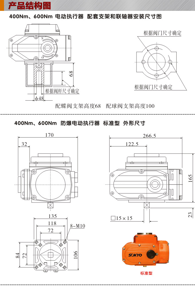 防爆電動頭,YTEx-RKB400防爆電動執(zhí)行器結(jié)構(gòu)圖,標(biāo)準(zhǔn)式