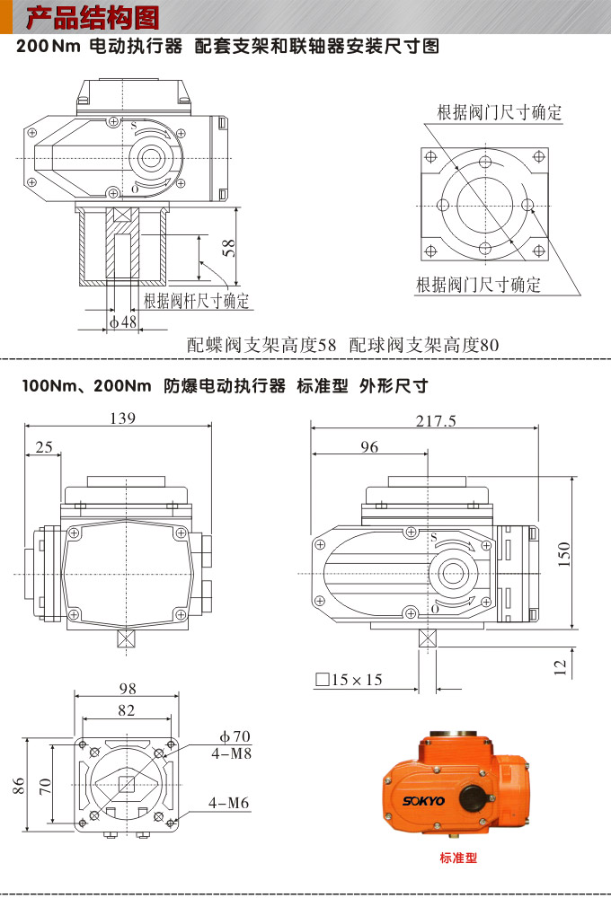 防爆電動(dòng)頭,YTEx-RKB200防爆電動(dòng)執(zhí)行器結(jié)構(gòu)圖,標(biāo)準(zhǔn)式