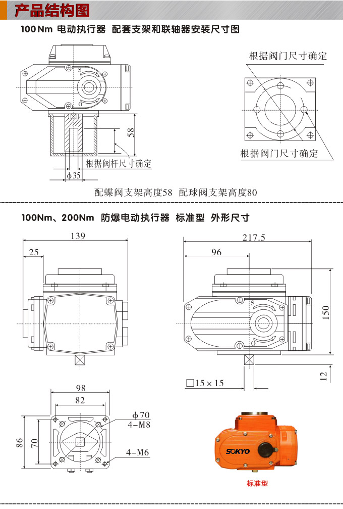 防爆電動頭,YTEx-RKB100防爆電動執(zhí)行器結(jié)構(gòu)圖,標準式