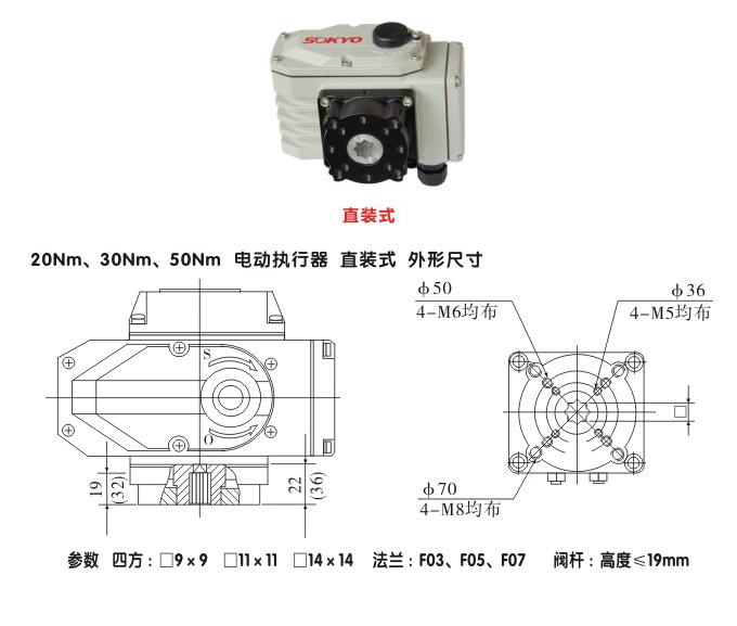 智能電動執(zhí)行器,YTDZ-RS50智能電動執(zhí)行機構結構圖,直裝式