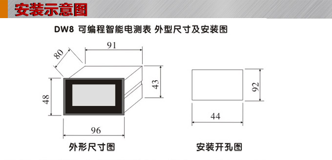 直流電流表,DW8數(shù)字電流表,電流表安裝示意圖