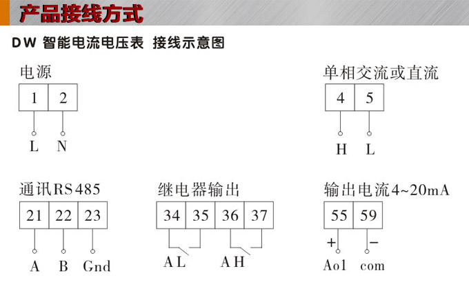 交流電壓表,DW5數(shù)字電壓表,電壓表接線圖