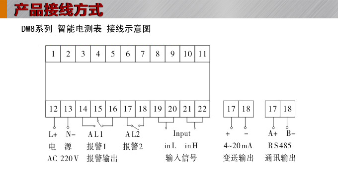 直流電壓表,DW8超大數(shù)顯電壓表接線圖