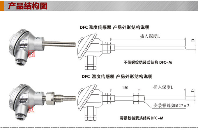 溫度傳感器,DFC一體化溫度傳感器結(jié)構(gòu)圖1