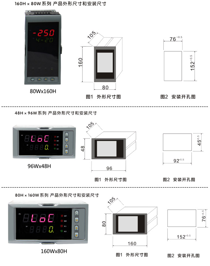 傳感器數(shù)顯表，DT100簡易型單回路顯示控制儀安裝示意圖3