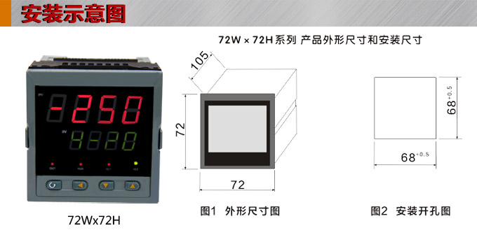 數(shù)顯控制儀，DT307智能單回路數(shù)顯表，單回路數(shù)顯控制儀安裝示意圖