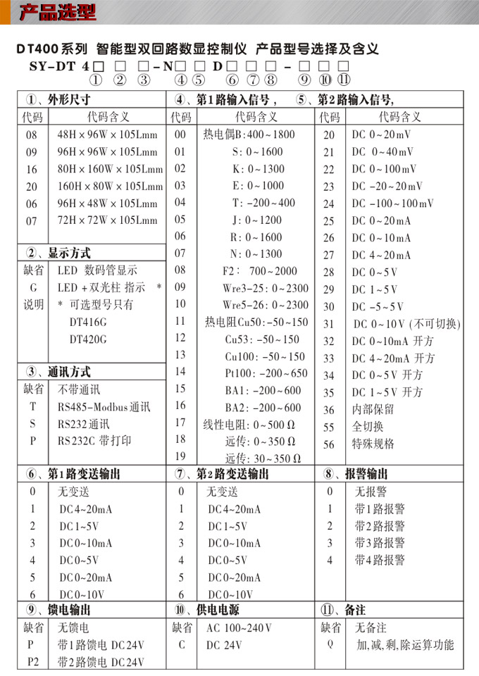 數(shù)顯控制儀 DT420智能雙回路數(shù)顯表，雙回路數(shù)顯控制儀產(chǎn)品選型