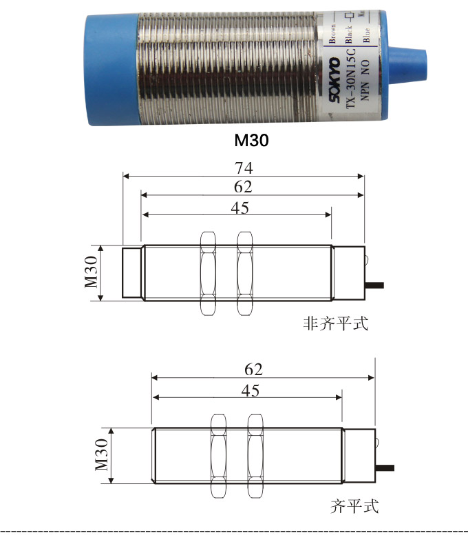 電容式接近開關(guān),TY電容式接近開關(guān),接近傳感器結(jié)構(gòu)圖1