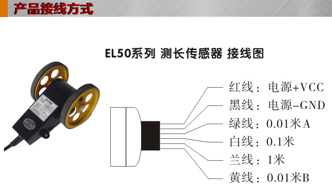 測(cè)長(zhǎng)傳感器,EL50計(jì)長(zhǎng)傳感器,米輪,旋轉(zhuǎn)編碼器接線(xiàn)方式