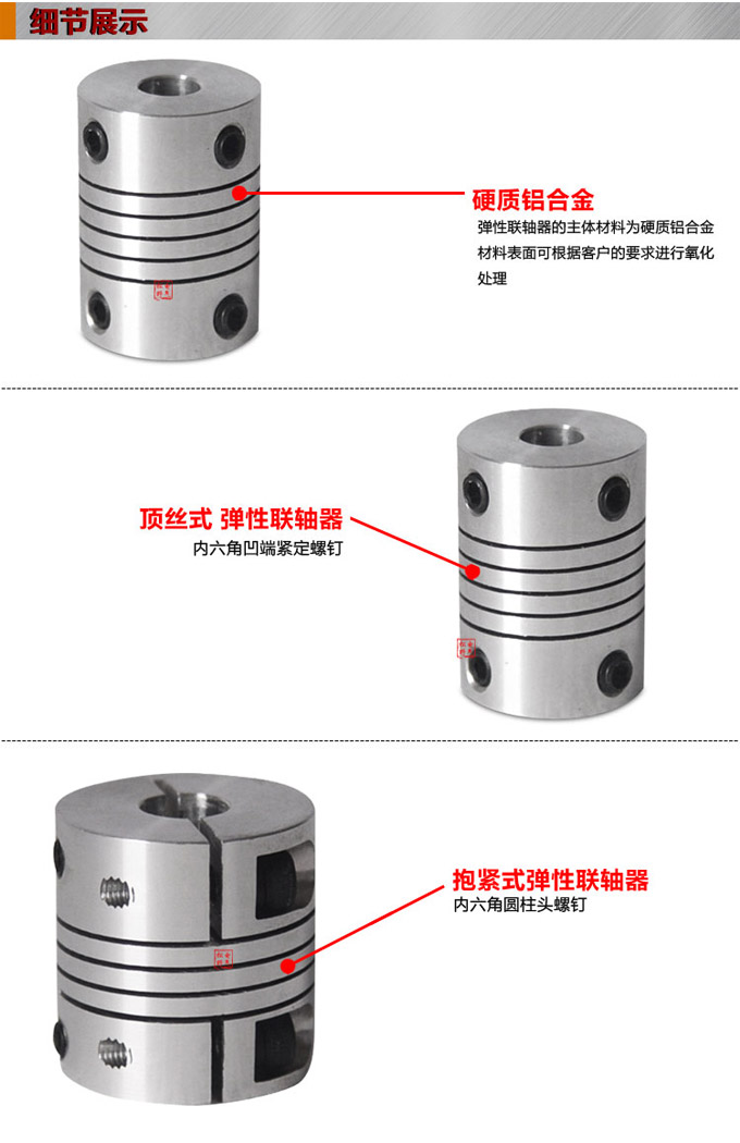 彈性聯(lián)軸器,FCB編碼器用聯(lián)軸器,旋轉(zhuǎn)編碼器細(xì)節(jié)展示